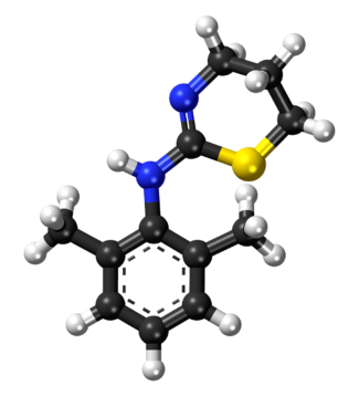 Molecular model of xylazine.