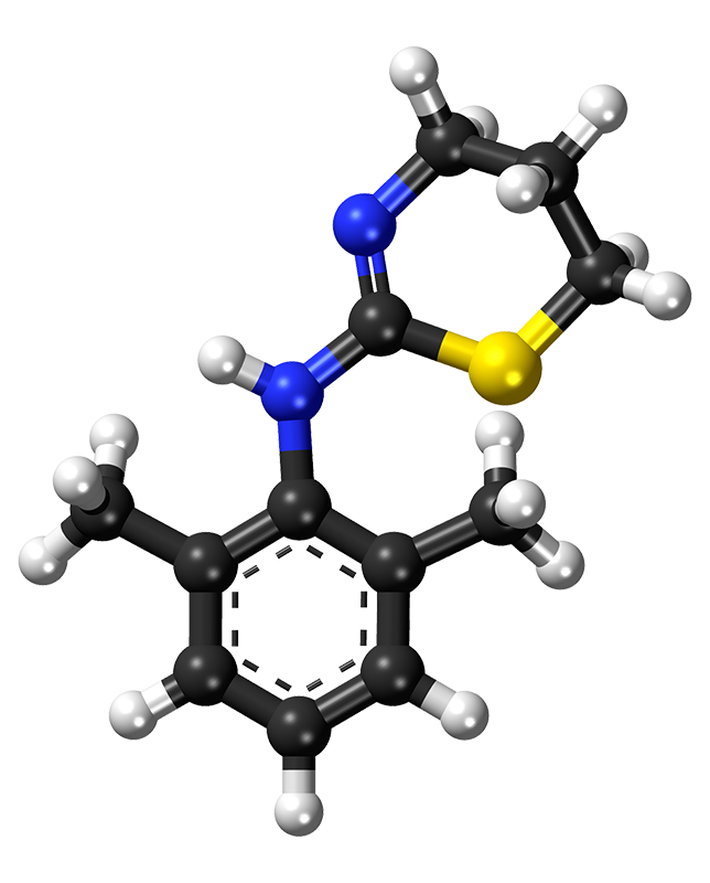 Molecular model of xylazine.